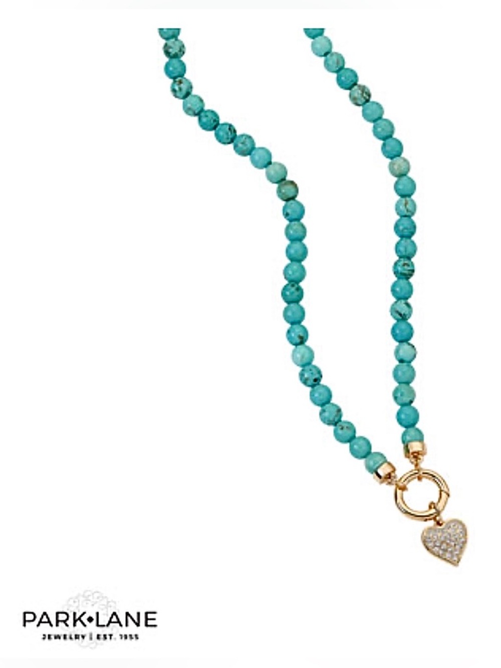 Park Lane SANTORINI Necklace with Gold Pave Heart Charm - Picture 3 of 3